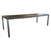 Janua Esstische|Tisch S600 Platte Eiche Geräuchert Anthrazit Geölt Gebürstet Gestell Metall Stahllasur Bronze