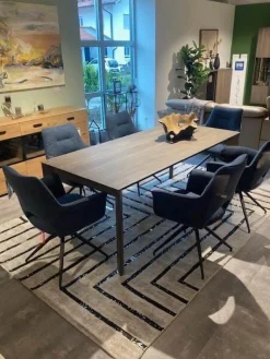 Natura Esstische|Tisch Saratoga Buche Massiv Silbergrau Geölt Mit Auszug