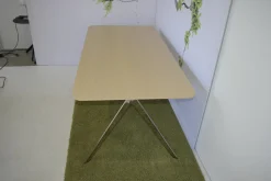 Renz Schreibtische & Sekretäre|Esstische|Tisch Star Eiche Hell Gebeizt Gestell Verchromt