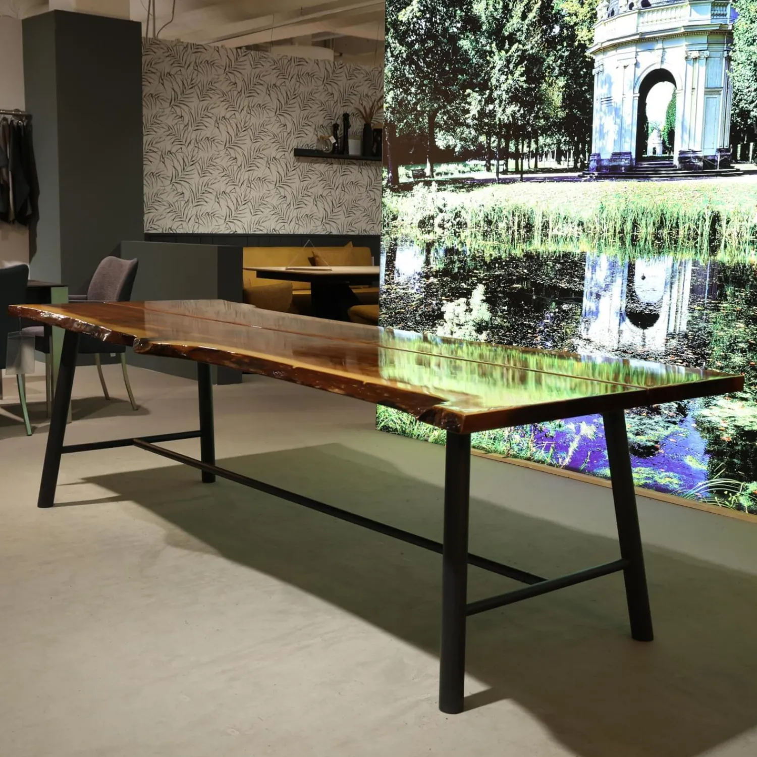 Bert Plantagie Esstische|Tisch Tane Brown Platt Expoy Noten Noes Gestell Feinstrukur Braun Kohl