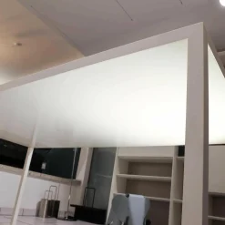 MDF Italia Esstische|Tisch Tense Stahl 35mm mit Mineralsteinverkleidung Homogen Weiß S005