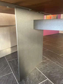 kf furniture Esstische|Tisch Theben 3000 Platte Astiger Nussbaum Gestell Stahl Geschliffen Matt Lackiert Schwarz