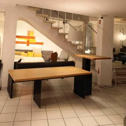 Zoom by Mobimex Esstische|Tisch Tix eMotion Platte Ulme Massiv Naturart Mit Höhenverstellbarem Ansatztisch