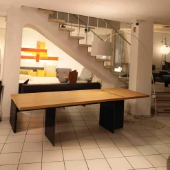 Zoom by Mobimex Esstische|Tisch Tix eMotion Platte Ulme Massiv Naturart Mit Höhenverstellbarem Ansatztisch