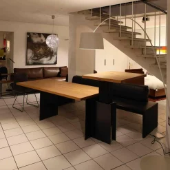 Zoom by Mobimex Esstische|Tisch Tix eMotion Platte Ulme Massiv Naturart Mit Höhenverstellbarem Ansatztisch