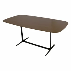 Brunner Schreibtische & Sekretäre|Tisch WB1 Booth Small at Oen Office Platte HPL Nussbaum Gestell Flachstahl Beschichtet Lava