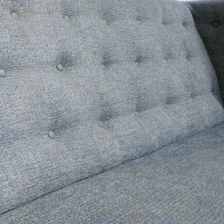 Bielefelder Werkstätten Bänke|Tischbank Bezug CA1463 082 Blau Grau Gestell Eiche Natur Geölt