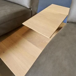 himolla 2-Sitzer-Sofas|Trapezsofa 4230 Leder 24 Longlife Rustica Magma Grau Metallkufe Anthrazit Pulverbeschichtet Zwischentisch Wildeiche 681