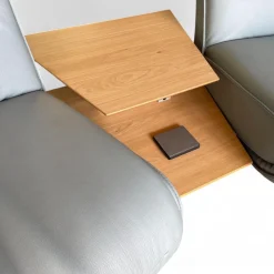 himolla 2-Sitzer-Sofas|Trapezsofa 4905 Lounger Leder Longlife Rustika Sky Blau Metallkufe Anthrazit Pulverlackiert Mit Elektrischer Verstellung