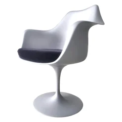 Knoll International Einzelstühle|Tulpen-Armlehnstuhl Saarinen Platin Sonderfarben