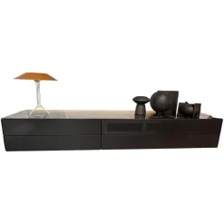 Sudbrock Wohnwände & Tv-Lowboards|Tv Lowboard Cubo Glattlack Cosmos 436 Anthrazit Abdeckplatte Keramik Marmor Schwarz 015 Mit Beleuchtung Ohne Dekoration Ohne Leuchte