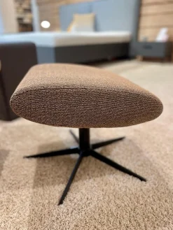 Contur Relaxsessel|TV Sessel Senza SZ 032 Stoff Reno Melangegarn Cognac Anthrazit Braun Gestell Schwarz Inklusive Hocker