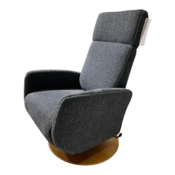 Natura Relaxsessel|TV Sessel Sommerville Stoff Amsterdam Blau Grau Drehteller Eiche Bianco 2 Motorisch Mit Akku