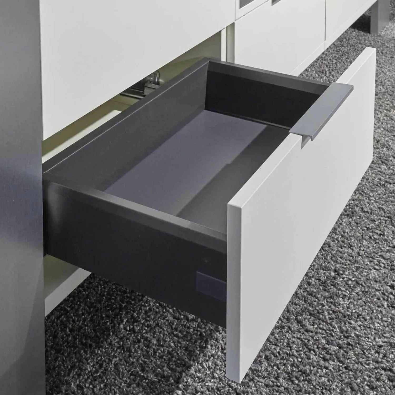 Musterring Wohnwände & Tv-Lowboards|TV-Board MR Media Frame Lack Weiß Aluminium Gebürstet