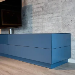 Kettnaker Wohnwände & Tv-Lowboards|Tv-Element Soma Lack Matt Stahlblau Inklusive Klappen Und Schubkästen