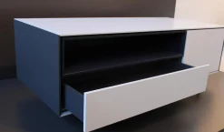 Schönbuch Wohnwände & Tv-Lowboards|TV-Möbel .54 Schneeweiß Seiten Granit Nische Nachtblau Gestell Schwarz