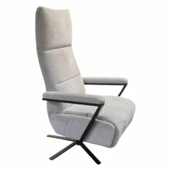 Polsteria Relaxsessel|TV-Sessel KS23 Molda 1222 Stoff Aurin Silber 40 Sternfuß Schwarz Matt Lackiert