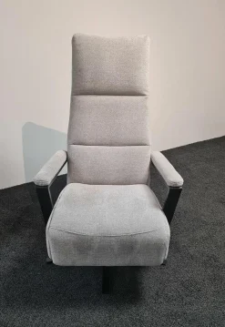 Polsteria Relaxsessel|TV-Sessel KS23 Molda 1222 Stoff Aurin Silber 40 Sternfuß Schwarz Matt Lackiert