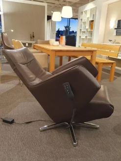 Sitting Vision Relaxsessel|TV-Sessel TW092 Small Leder Semira Chocolate Braun Sternfuß Aluminium Poliert Elektrisch Verstellbar