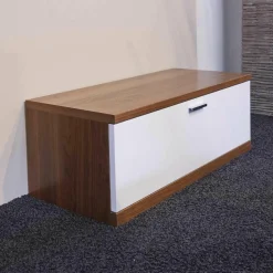 Planos Wohnwände & Tv-Lowboards|TV-Unterteil Finale Korpus Nussbaum Nova Front Hochglanz Lack Weiß