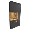 Musterring Vitrinen & Highboards|Vitrine Aterno Front Und Korpus Schiefergrau Grau Absetzung Eiche Struktur Inklusive LED Beleuchtung