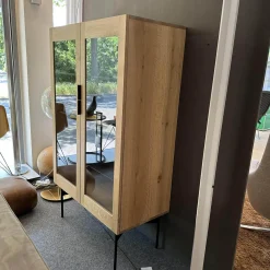 Janua Vitrinen & Highboards|Vitrine BC 04 Eiche Weiß Mit Glastüren