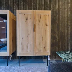 Janua Vitrinen & Highboards|Vitrine BC04 Geschlossen Eiche Weiß Pigmentiert