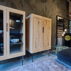 Janua Vitrinen & Highboards|Vitrine BC04 Geschlossen Eiche Weiß Pigmentiert