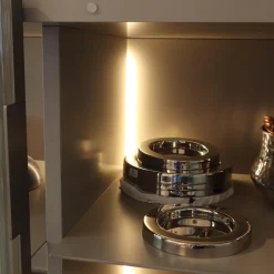 Ligne Roset Vitrinen & Highboards|Vitrine Canaletto Container Front Klarglas K7 Korpus Lack Tongrau Seidenmatt