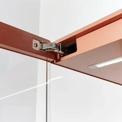 Interlübke Vitrinen & Highboards|Vitrine Cube Light Lack Guave Mit Panel Nussbaum Natur Braun