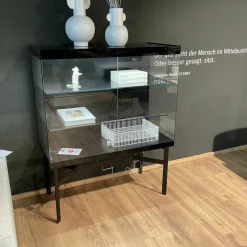 Interlübke Vitrinen & Highboards|Vitrine Cube Light Lack Matt Onyx Schwarz Klarglas Mit Beleuchtung