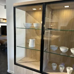 Team 7 Vitrinen & Highboards|Vitrine Cubus Eiche Weißöl Inne Buche Inklusive Beleuchtung Mit Fernbedienung