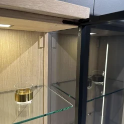 Team 7 Vitrinen & Highboards|Vitrine Cubus Eiche Weißöl mit Klarglas