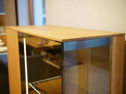 Team 7 Vitrinen & Highboards|Vitrine Filigno Eiche Natur Geölt Braun Rauchglas Mit Beleuchtung Und Fernbedienung
