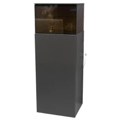 Hülsta Vitrinen & Highboards|Vitrine Gentis Lack-Grau Akzent Eiche Naturstamm