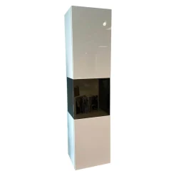 Hülsta Vitrinen & Highboards|Vitrine Gentis Rechts Lack Hochglanz Reinweiss Mit Beleuchtung Und Funkfernbedienung