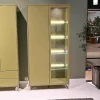 Musterring Vitrinen & Highboards|Vitrine Kara Frame Lack Tundra Matt Fuß Edelstahl Mit LED Beleuchtung