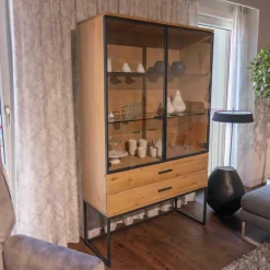 Wimmer Vitrinen & Highboards|Vitrine LS004419 FILIA FIL-154525 Rustikale Asteiche Bianco