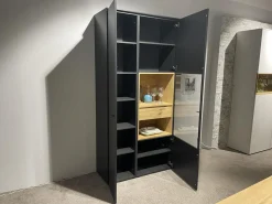 Venjakob Vitrinen & Highboards|Vitrine Lumea 7268 3893 R Lack Anthrazit Matt Absetzung Eiche Gehackt Gebürstet Mit Beleuchtung