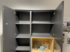 Venjakob Vitrinen & Highboards|Vitrine Lumea 7268 3893 R Lack Anthrazit Matt Absetzung Eiche Gehackt Gebürstet Mit Beleuchtung