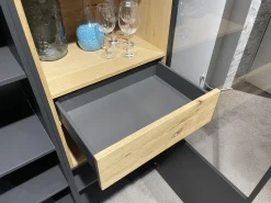 Venjakob Vitrinen & Highboards|Vitrine Lumea 7268 3893 R Lack Anthrazit Matt Absetzung Eiche Gehackt Gebürstet Mit Beleuchtung