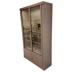 Form Exclusiv Vitrinen & Highboards|Vitrine Madison 2-türig Korpus Eiche Grau Gebeizt Türen Glas Mit Beleuchtung