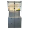USM Haller Vitrinen & Highboards|Vitrine Mattsilber mit Glas