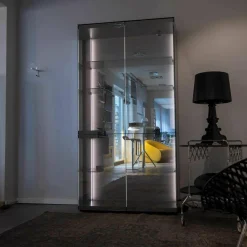 Kettnaker Vitrinen & Highboards|Vitrine Modular Soma Spiegelglas Beleuchtet