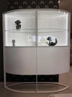 Hülsta Vitrinen & Highboards|Vitrine Navis Pure Weiß Lack mit Hängeelement