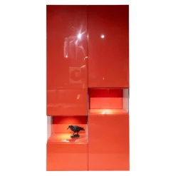Hülsta Vitrinen & Highboards|Vitrine Neo Lack NCS Hochglanz Rot Inklusive Beleuchtung