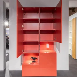 Hülsta Vitrinen & Highboards|Vitrine Neo Lack NCS Hochglanz Rot Inklusive Beleuchtung