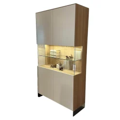 Pönnighaus Vitrinen & Highboards|Vitrine PÖ KT292 Massivholz 2 Türig Weiß Inkl Glaselementen