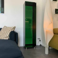 Dreieck Vitrinen & Highboards|Vitrine Solus Black Light Optiwhite Dark Grey mit Farbwechsel Beleuchtung