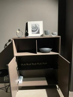 Kettnaker Vitrinen & Highboards|Vitrine Soma Raucheiche Furnier Lack Taupe Beige Matt Inklusive Beleuchtung